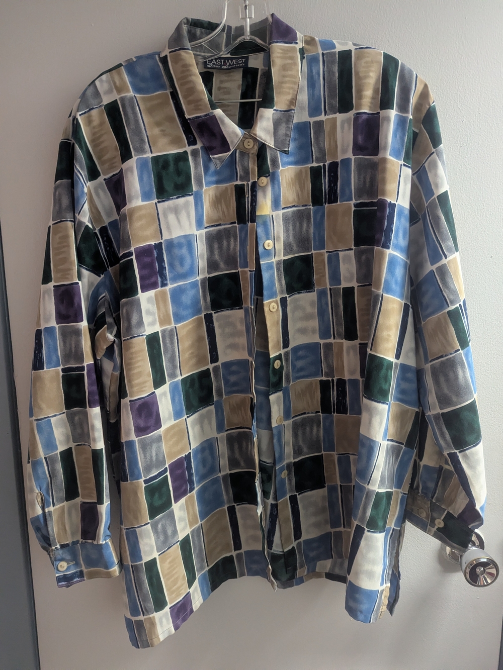East West Men's Multi-Color Lightweight Button-Up Shirt Jacket